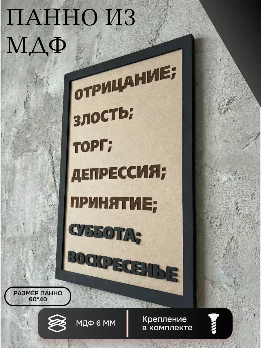 Панно из МДФ день недели