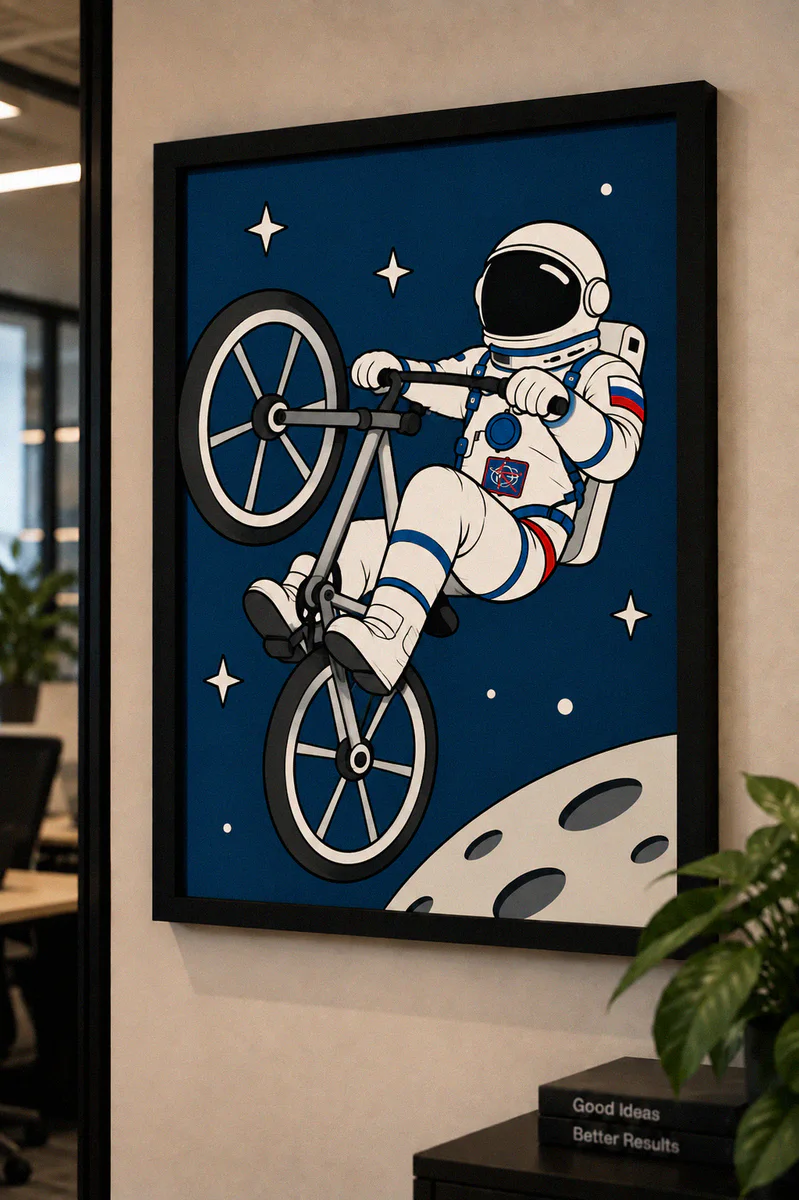 Панно из МДФ «Космонавт на BMX»