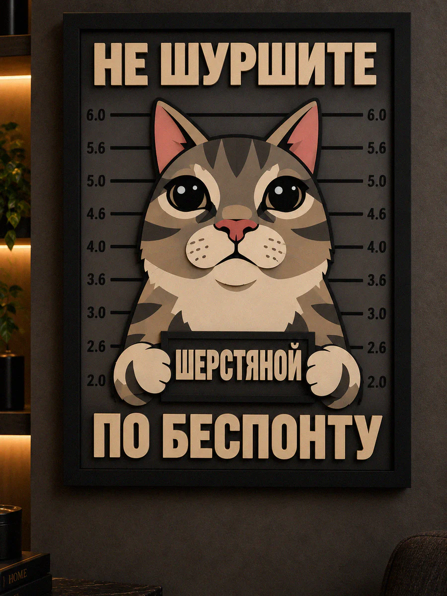 Панно из МДФ «Не шуршите шерстяной по беспонту»