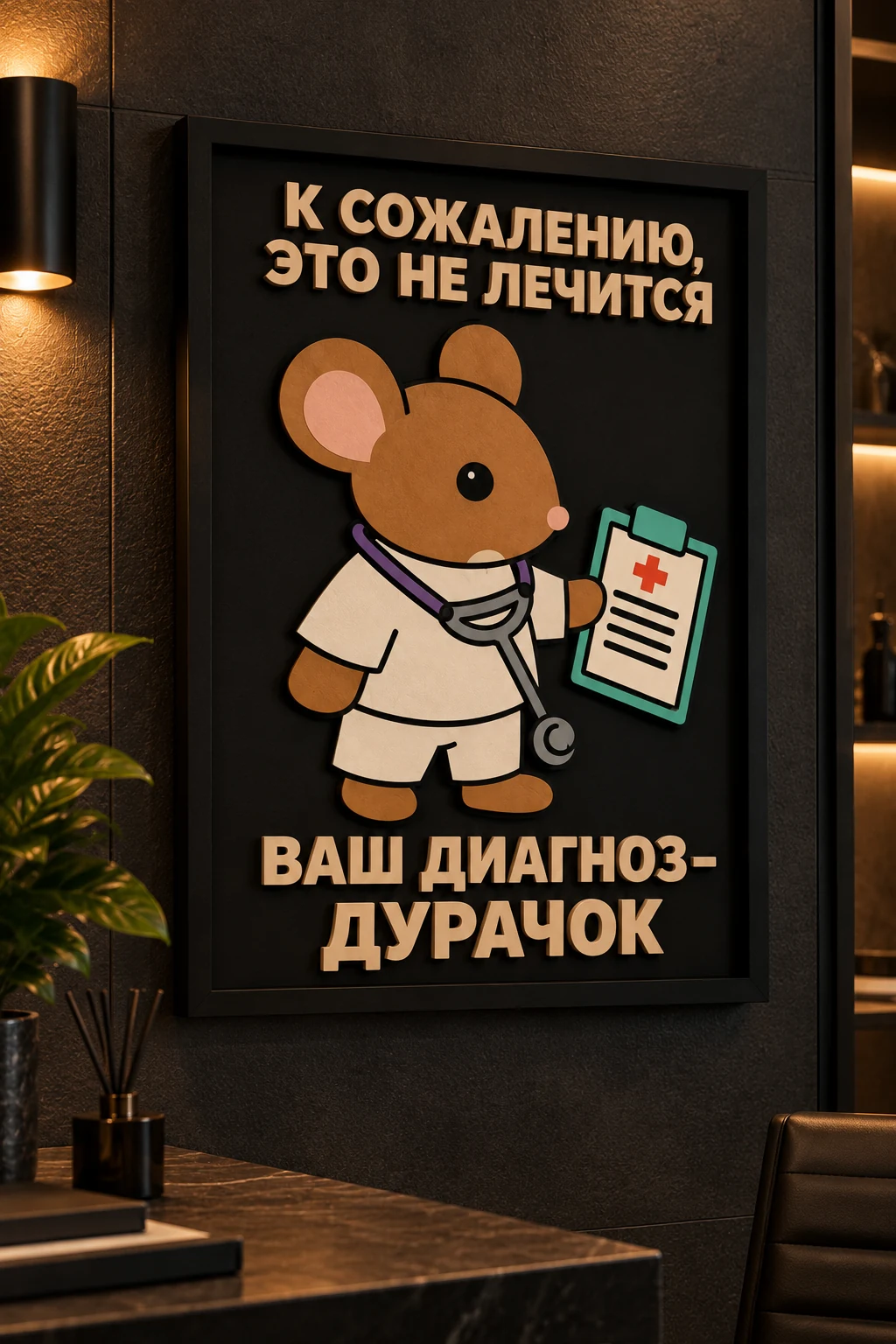 Панно из МДФ «Ваш диагноз — дурачок»