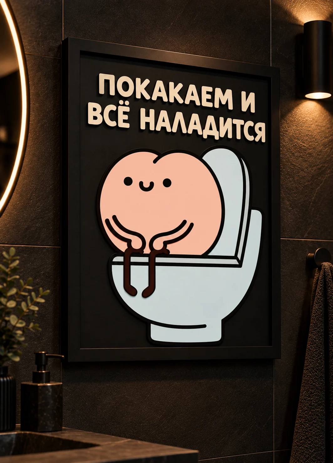 Панно из МДФ «Покакаем и всё наладится»