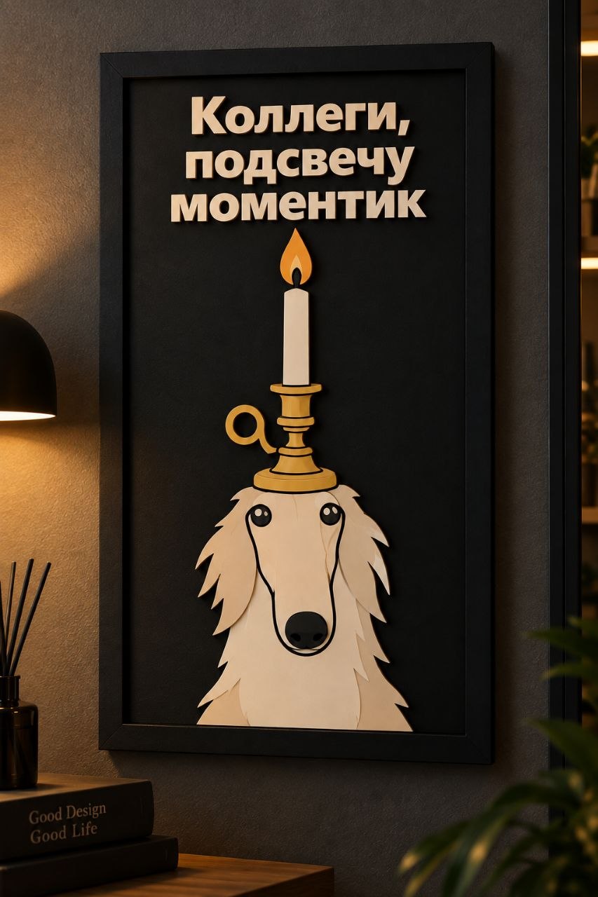 Панно из МДФ «Коллеги, подсвечу моментик»